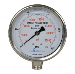 Sanitary High Pressure Gauge 35,000 psi