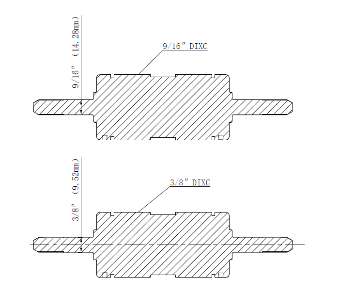 DIXC's male connection details