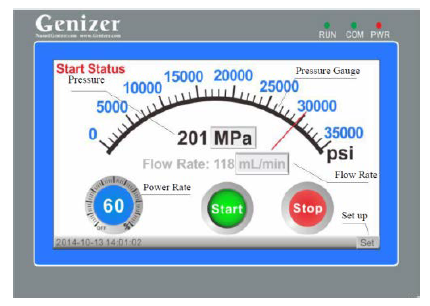 Operation interface of the NanoGenizer