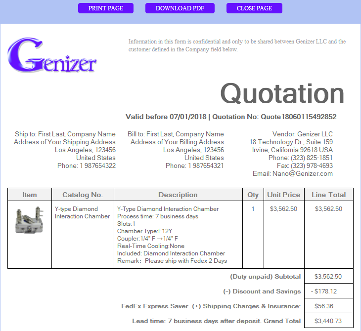 Genizer Online Quote